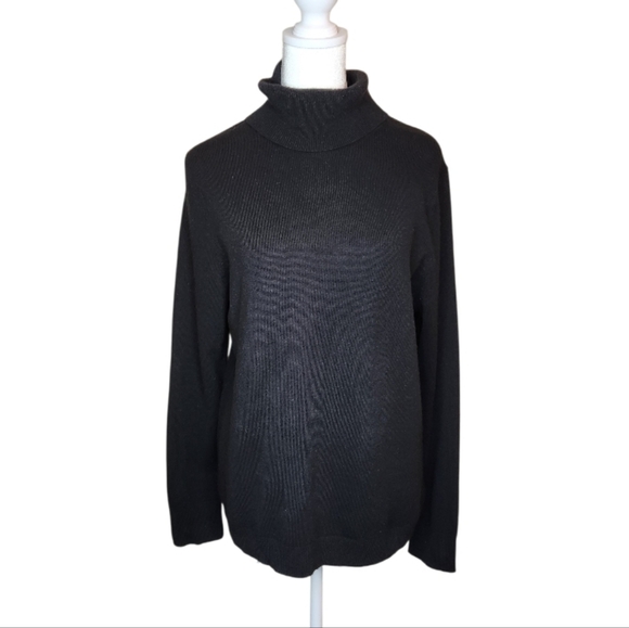 Talbots Sweaters - Talbots 100% Cashmere Black Turtleneck Sweater Size XL